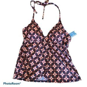 New Halter Tankini Top, Flattering Fit, Sz Medium